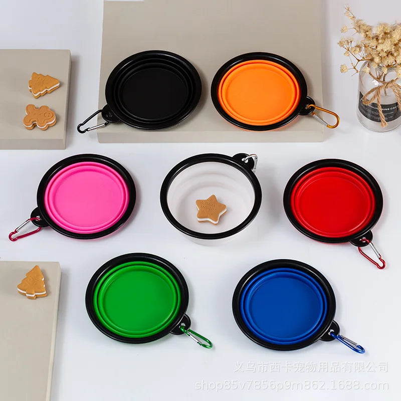 350/1000Ml Large Collapsible Dog Pet Folding Silicone Bowl Outdoor Travel Portable Puppy Food Container Feeder Dish Bowl